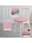 2'li Standartfit Oval Sandalye Minderi Fermuarlı Yıkanabilir Kılıf Bağcıklı Su ve Yağ Itici 42 x 42 x 5 Pembe 5