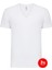 Erkek Modal Derin V Yaka Tshirt 3'lü Paket - Beyaz 1