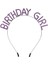 Mor Renk Kristal Taşlı Parlak Birthday Girl Yazılı Taç 16X17 cm 1