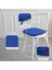 4'lü Standartfit Oval Sandalye Minderi Fermuarlı Yıkanabilir Kılıf Bağcıklı Su ve Yağ Itici 42 x 42 x 5 Mavi 5