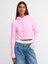 10486 Yumuşak Dokulu Kapşonlu Crop Kazak-Pembe 1
