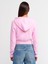 10486 Yumuşak Dokulu Kapşonlu Crop Kazak-Pembe 2