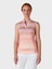 Striped Sl Chev Placket Kolsuz Kadın Tshirt 1