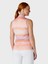 Striped Sl Chev Placket Kolsuz Kadın Tshirt 2