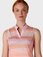 Striped Sl Chev Placket Kolsuz Kadın Tshirt 4