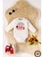 Unisex Pamuklu Baba Baskılı 0-12 Ay 2li Uzun Kollu Bebek Body Zıbın 3