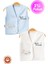 Unisex Bebek Friends Ayıcık Baskılı Organik Pamuklu 3-6-9 Ay 2li Penye Bebek Yelek Set 1
