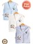 Unisex Bebek Baykuş Baskılı Organik Pamuklu 3-6-9 Ay 3lü Penye Bebek Yelek Set 1