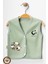 Unisex Bebek Baykuş Baskılı Organik Pamuklu 3-6-9 Ay 3lü Penye Bebek Yelek Set 3