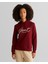 Kadın Bordo Relaxed Fit Kapüşonlu Logolu Sweatshirt 4201252.604 1