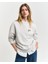 Kadın Gri Loose Fit Bisiklet Yaka Logolu Sweatshirt 4201239.80 1