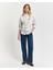 Kadın Gri Loose Fit Bisiklet Yaka Logolu Sweatshirt 4201239.80 2