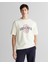 Erkek Krem Regular Fit Bisiklet Yaka Logolu T-Shirt 2324356T.130 1