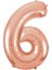 6 Rakamı Rose Gold Folyo Balon 100 cm 2