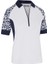Two Tone Geo 1/2 Sleeve Zip Kadın Tshirt 5