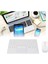 Samsung Galaxy Tab A6 T280 T280Q 7" Uyumlu Kablosuz Bluetooth Şarjlı Touchpad'li Klavye Mouse Seti - Beyaz 2