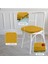 6'lı Standartfit Oval Sandalye Minderi Fermuarlı Yıkanabilir Kılıf Bağcıklı Su ve Yağ Itici 42 x 42 x 5 Hardal 6