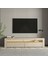 Batı LED Işıklı 2 Kapaklı Tv Ünitesi Tv Sehpası Traverten 1
