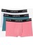 Cotton Stretch Ultra Comfortable Trunk Erkek 3 Lü Boxer Lila Pembe Yeşil 4