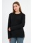 Kol Detaylı Bisiklet Yaka Basic Sweatshirt (WK25425) 1