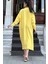 Kadın Sarı Oversize, Rahat Kesim, Cepli, Uzun Müslin Elbise 4