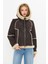 Hakiki Nubuk Deri Kapüşonlu Oversize Kadın Mont - Içi Kürklü - Kahverengi 65 cm - 115522 1