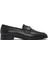 Kadın Siyah Tokalı Deri Maskülen Loafer 25SFD182218 1