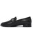Kadın Siyah Tokalı Deri Maskülen Loafer 25SFD182218 2