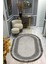 Kaymaz Taban Yıkanabilir Dijital Baskı Oval Kesim Dekoratif Modern Desenli Dot Taban Halı OVAL004 1