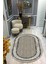 Kaymaz Taban Yıkanabilir Dijital Baskı Oval Kesim Dekoratif Modern Desenli Dot Taban Halı OVAL008 1