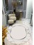 Kaymaz Taban Yıkanabilir Dijital Baskı Oval Kesim Dekoratif Modern Desenli Dot Taban Halı OVAL016 1