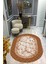 Kaymaz Taban Yıkanabilir Dijital Baskı Oval Kesim Dekoratif Modern Desenli Dot Taban Halı OVAL002 1