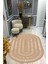 Kaymaz Taban Yıkanabilir Dijital Baskı Oval Kesim Dekoratif Modern Desenli Dot Taban Halı OVAL020 1