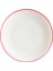 Retro Gourmet 12 Adet 27 Cm Kırmızı Kenar Çizgili Porselen Düz Tabak 1