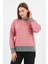 Kadın Bisiklet Yaka Çizgili Sweatshirt (B2400248) 3