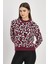 24342 Leopar Detay Triko Kazak Bordo 2