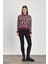 24342 Leopar Detay Triko Kazak Bordo 3