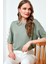 Oversize Bisiklet Yaka Yırtmaç Detaylı Bluz Bayan Bluz 5869000 5