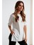 Oversize Bisiklet Yaka Yırtmaç Detaylı Bluz Bayan Bluz 5869000 2