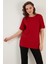 Oversize Bisiklet Yaka Yırtmaç Detaylı Bluz Bayan Bluz 5869000 1