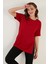 Oversize Bisiklet Yaka Yırtmaç Detaylı Bluz Bayan Bluz 5869000 2