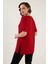 Oversize Bisiklet Yaka Yırtmaç Detaylı Bluz Bayan Bluz 5869000 5