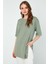 Oversize Bisiklet Yaka Yırtmaç Detaylı Bluz Bayan Bluz 5869000 1
