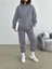 3 Iplik Şardonlu Kışlık Kalın Kapüşonlu Sweatshirt ve Eşofman Alt 2
