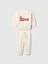 Bebek Kırık Beyaz Grafikli Fleece 2'li Outfit Set 1