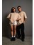 Erkek 24/1 Düz Kalite Oversize T-Shirt - Bej 3