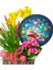 Doğum Günü Çiçeği Elegant Happy Birthday Tasarımı & Taflan Kalanchoe Aranjman Hediye Çiçek 3