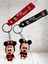 2 Adet Sevimli Minnie ve Mickey Mouse Çift Anahtarlık ve Çanta Aksesuarı 1
