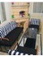 Serdem 3+1+1+Sehpa Bahçe Balkon Mobilya Takımı Beyaz Çizgili 1
