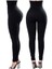 G7 Leggins Iki Beden Kaydırmaz Silikon Şeritli Extra Yüksek Bel Siyah Lohusa Tayt - Tayt Korsesi 3